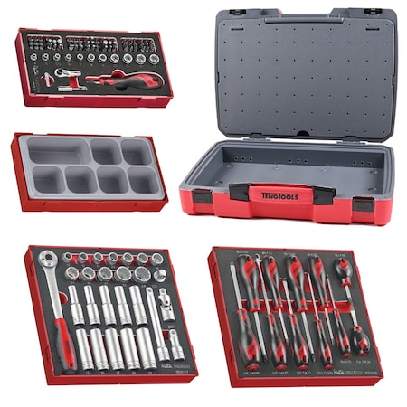 Teng Tools 116 Piece 1/2 Inch Drive Socket, Screwdriver & Bit Foam Kit TC-6T-3